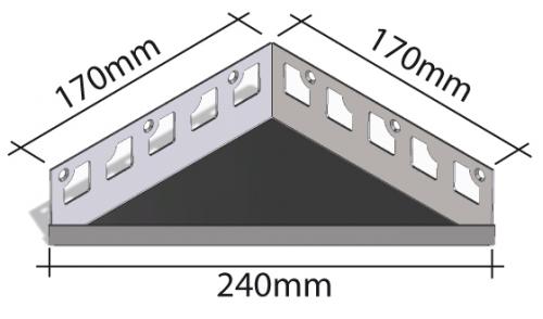 HK Edelstahl Duschablage befliesbar Dreieck 170x170x240mm 