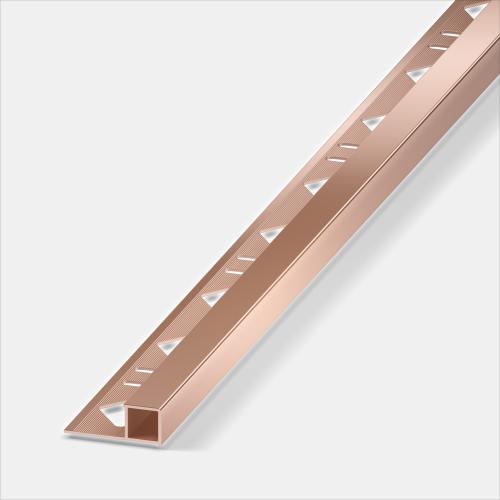 Alferquad Quadratprofil Aluminium Kupfer eloxiert Hochglanz Länge 2,5m 