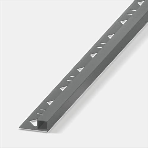 Alferquad Quadratprofil Aluminium Grau metallic pulverbeschichtet Länge 2,5m 