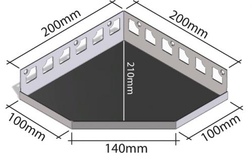 HK Edelstahl Duschablage befliesbar 200T 