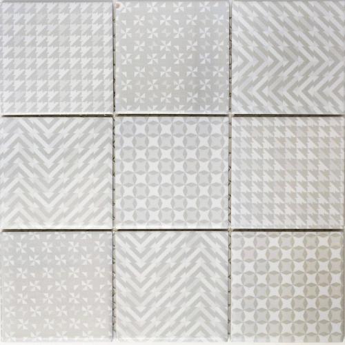 Mosaik Keramik Retro Beige Vintage Dekorfliese 30x30cm 