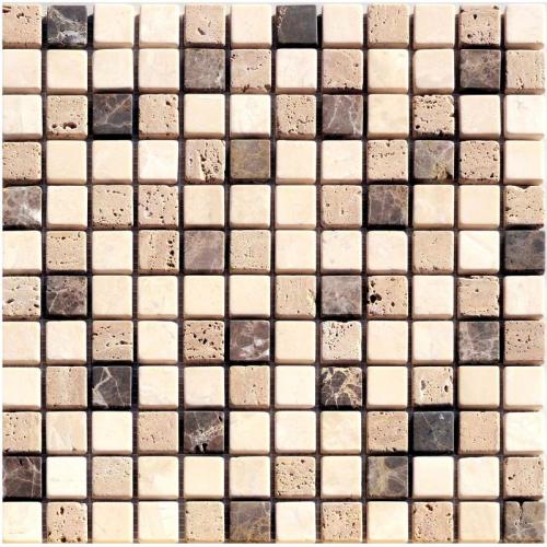 Mosaik Naturstein Braun Beige Mix 30x30cm 