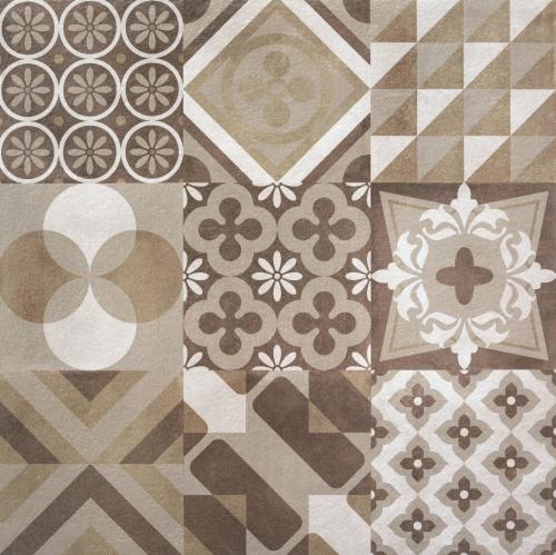 Rocersa Make Up Feinsteinzeug Terrassendekorfliese Hidra Warm Vintage Dekor 60x60x2cm rektifiziert 