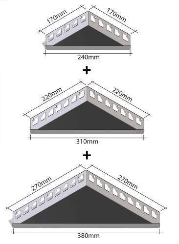 HK Edelstahl Duschablage 3er Set befliesbar Ecken 170,220,270 