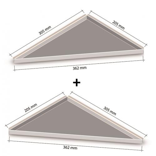 HK Edelstahl Duschablage 2er Set befliesbar Dreieck nachrüstbar 2030L, 2030R 