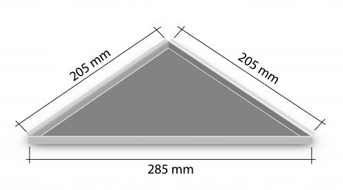 HK Edelstahl Duschablage befliesbar Dreieck nachrüstbar 205x205x285mm 
