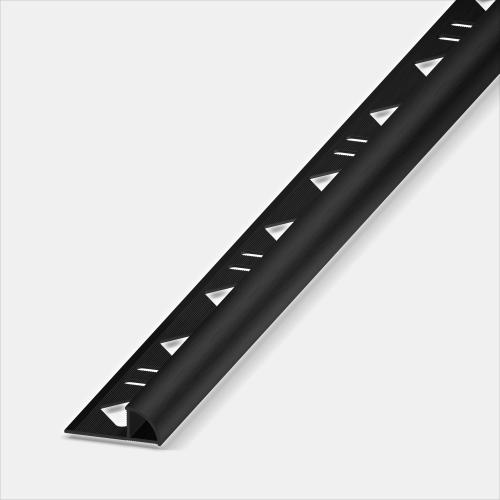 Alfercircle Viertelkreisprofil Aluminium Schwarz eloxiert gebürstet Länge 2,5m 