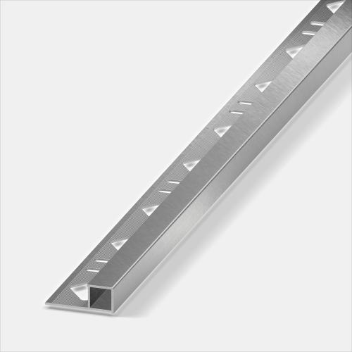 Alferquad Quadratprofil Aluminium Silber eloxiert Kreuzschliff Länge 2,5m 