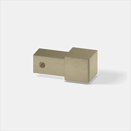 Alferquad Quadratprofil Eckstück Aluminium Champagner eloxiert Kreuzschliff 8,0mm 2er Blister 
