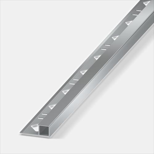 Alferquad Quadratprofil Aluminium Grau eloxiert Hochglanz Länge 2,5m 