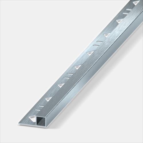 Alferquad Quadratprofil Aluminium Ice eloxiert Hochglänzend gebürstet Länge 2,5m 