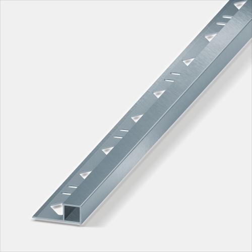 Alferquad Quadratprofil Aluminium Ice eloxiert Kreuzschliff Länge 2,5m 