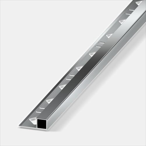 Alferquad Quadratprofil Aluminium Chrom eloxiert Länge 2,5m 