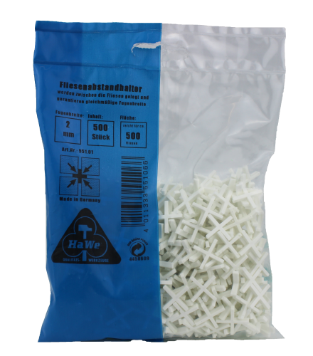 Fugenkreuze 2mm Kunststoff 500Stk. 