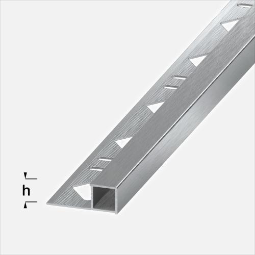 Alferquad Quadratprofil Aluminium Grau eloxiert Hochglanz gebürstet  Länge 2,5m 