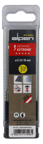 Alpen Drills Glasbohrer Keramo Extreme Ø 6,8,10mm 3er-Set 