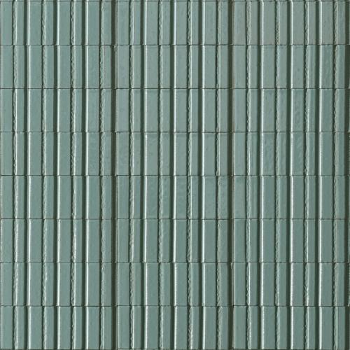 Ragno Dekorfliese Glacé Struttura 3D Rayé Turchese Glossy 7,5x20 cm 