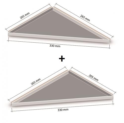 HK Edelstahl Duschablage 2er Set befliesbar Dreieck nachrüstbar 2620L, 2620R 