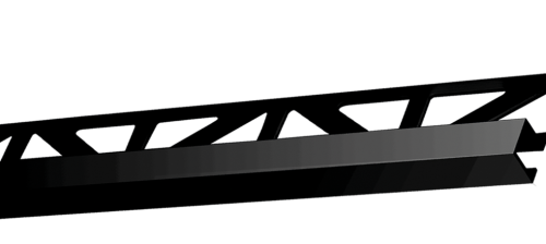 Squareline Quadratprofil Aluminium pulverbeschichtet schwarz eloxiert matt 250cm 