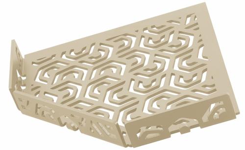 Dural Ablage TI-SHELF PENTA Fünfeckige Eckablage mit Reling Aluminium sand 