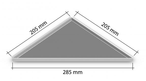 HK Edelstahl Duschablage befliesbar Dreieck nachrüstbar 205x205x285mm 