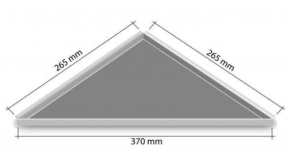 HK Edelstahl Duschablage befliesbar Dreieck nachrüstbar 265x265x370mm 
