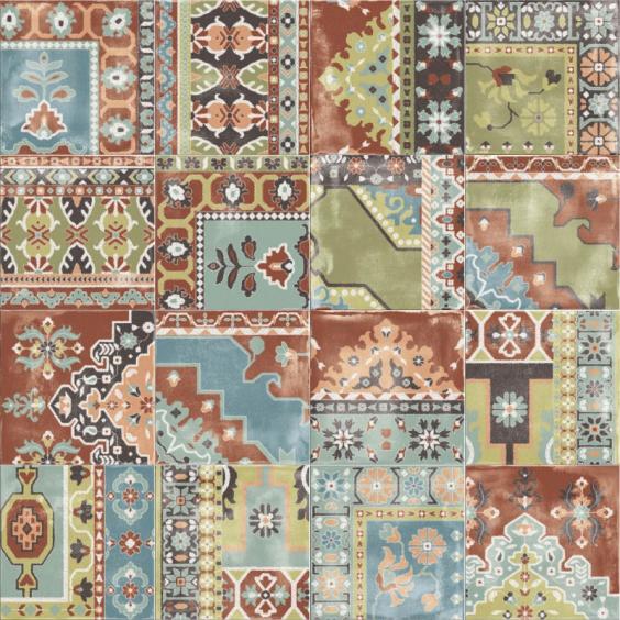 ABK Ceramiche Play Carpet Mix Multi-Color Vintage Dekorfliese 20x20cm 