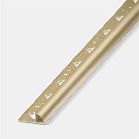 Alfercircle Viertelkreisprofil Aluminium Gold eloxiert Länge 2,5m 10 mm