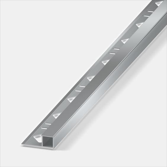 Alferquad Quadratprofil Aluminium Grau eloxiert Hochglanz Länge 2,5m 