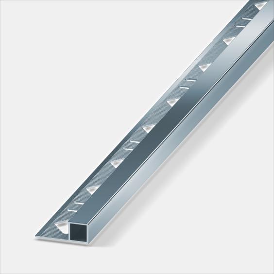 Alferquad Quadratprofil Aluminium Ice eloxiert Hochglänzend Länge 2,5m 