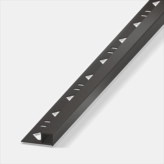 Alferquad Quadratprofil Aluminium Umbra pulverbeschichtet Länge 2,5m 11 mm