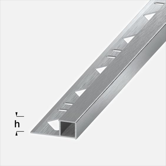 Alferquad Quadratprofil Aluminium Grau eloxiert Hochglanz gebürstet  Länge 2,5m 