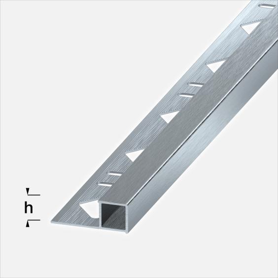 Alferquad Quadratprofil Aluminium Ice eloxiert Hochglänzend gebürstet Länge 2,5m 