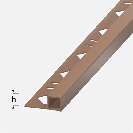 Alferquad Quadratprofil Aluminium Kupfer pulverbeschichtet Länge 2,5m 