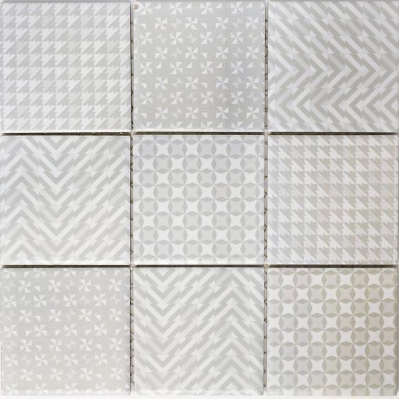 Mosaik Keramik Retro Beige Vintage Dekorfliese 30x30cm 