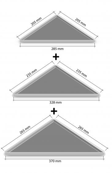 HK Edelstahl Duschablage 3er Set befliesbar Ecken 205,235,265 nachrüstbar 