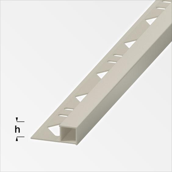 Alferquad Quadratprofil Aluminium Stein greige pulverbeschichtet Länge 2,5m 