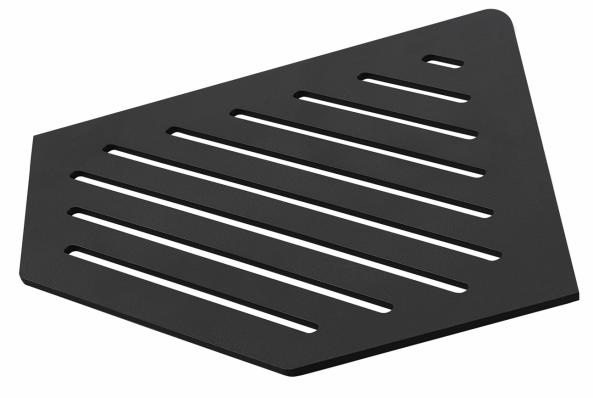 Ablage TI-SHELF LINE Fünfeckige Eckablage Aluminium schwarz matt 