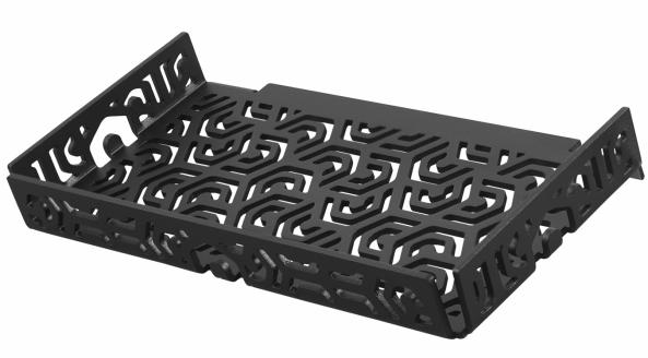 Dural Ablage TI-SHELF PENTA Rechteckablage mit Reling Aluminium schwarz matt 