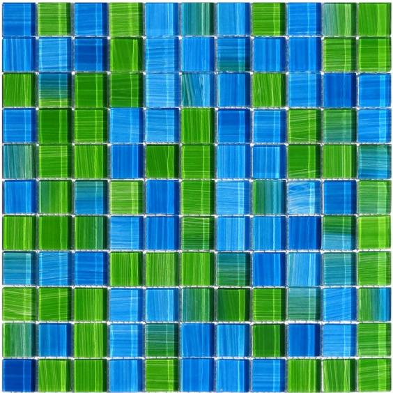 Mosaik Glas Blau Grün Mix 30x30cm 