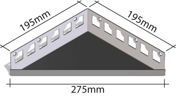 HK Edelstahl Duschablage befliesbar Dreieck 195x195x275mm 