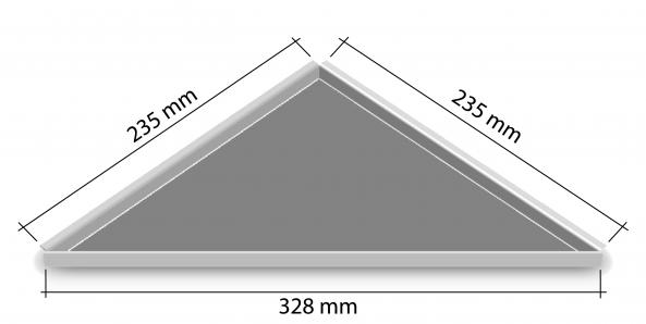 HK Edelstahl Duschablage befliesbar Dreieck nachrüstbar 235x235x328mm 