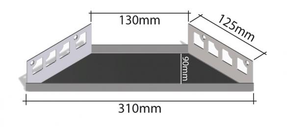 HK Edelstahl Duschablage befliesbar Ecke 125x310mm 