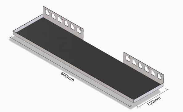 HK Edelstahl Duschablage befliesbar Rechteck breit 600 x 150 mm