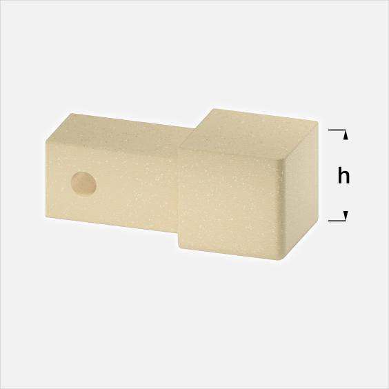 Alferquad Quadratprofil Eckstück Aluminium Sand pulverbeschichtet 10,0mm 2er Blister 