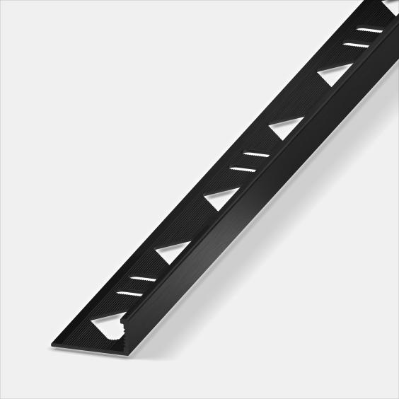 Alferbasic Winkelprofil Aluminium Schwarz eloxiert gebürstet Länge 2,5m 