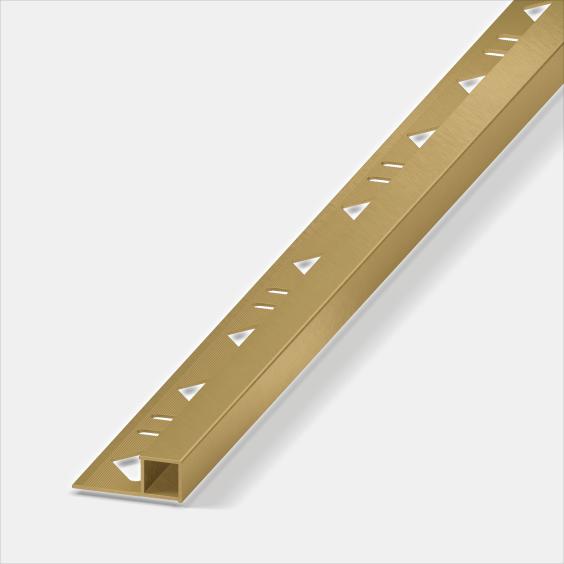 Alferquad Quadratprofil Aluminium gold eloxiert Kreuzschliff Länge 2,5m 11 mm