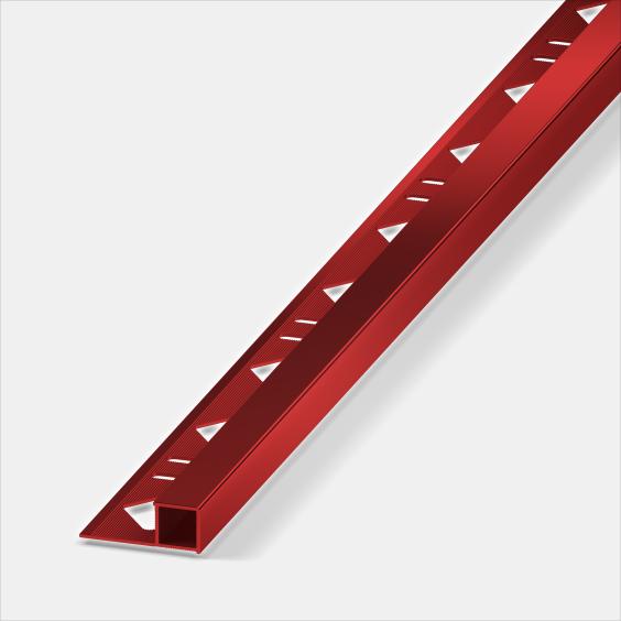 Alferquad Quadratprofil Aluminium rot eloxiert Hochglanz Länge 2,5m 10 mm