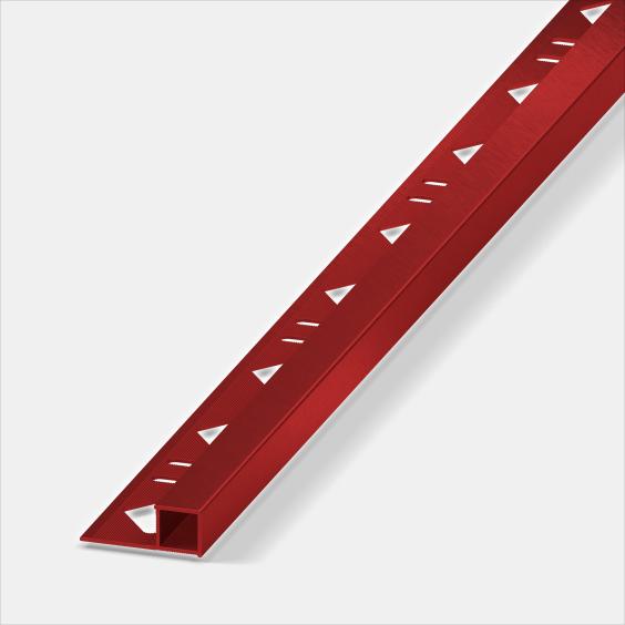 Alferquad Quadratprofil Aluminium Rot eloxiert Kreuzschliff Länge 2,5m 10 mm