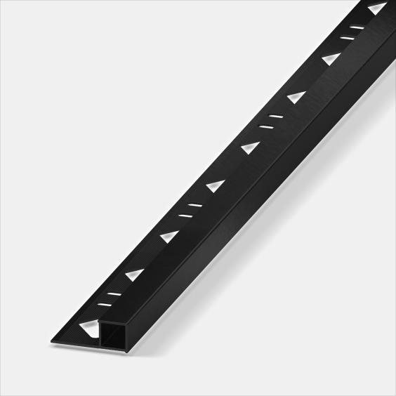 Alferquad Quadratprofil Aluminium Schwarz eloxiert Kreuzschliff Länge 2,5m 11 mm